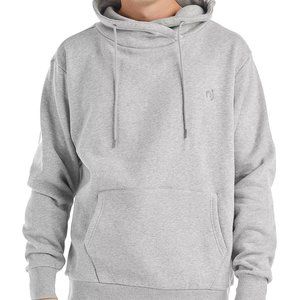 NANA JUDY Men's Authentic Logo Funnel Neck Sweatshirt, Grey Marl